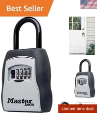 Outdoor Lock Box for House Keys - Black, Portable, Combination, 5400EC