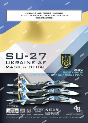 1/48 Sukhoi Su-27 Flanker Blue 48 Scheme Decals for Great Wall Hobby L4824