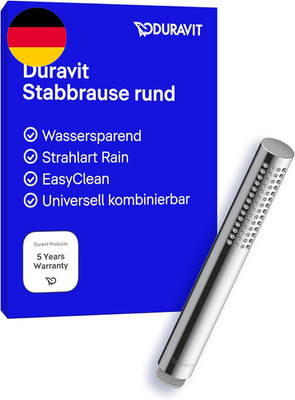 Duravit Wassersparende Stabbrause, Duschkopf Mit Strahlart Rain, Duschbrause Run