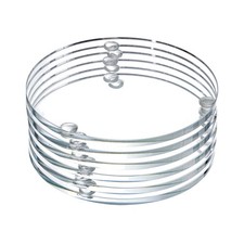 Set of 6 Clear Glass Coasters 10cm Diameter Round Transparent Drink Mat Non-Slip