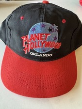 VINTAGE Planet Hollywood Hat Cap Snap Back Embroidered Orlando Mens 90s