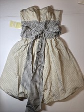 BCBG  MAXAZRIA TAFFETA WOVEN STRAPLESS TAN DRESS WOMEN’S SIZE 4 NWT $318