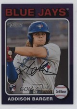2024 Heritage High Number SP Hot Box Chrome Purple Refractor Addison Barger 05ns
