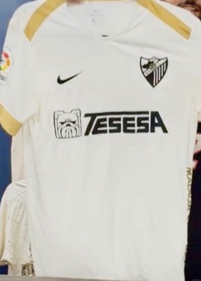 Nike Málaga CF Soccer Jersey F. Ricca #15 White/Gold Men's Size M
