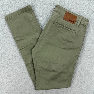 Mavi Jeans Men 34x34 Pant Olive Green Johnny Slim Leg Twill Chinos Slacks Casual