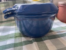 A Blue NACCO Ceramic Cast Iron Pot Size 16E, The Best I’ve Ever Used! With Lid