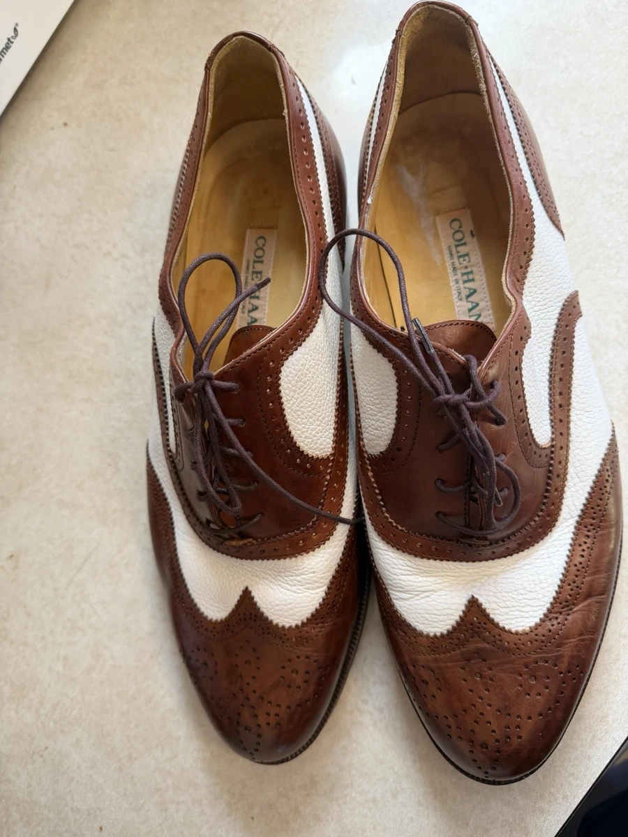 Vintage Cole Haan Wingtip Oxford Spectator Flex Comfort 2 Tone Dress Shoes 8.5 D VINTAGE Spectator BRAGANO for COLE HAAN Wingtip Oxford Dress  main image 4