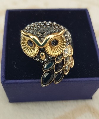 Swarovski Statement Ring Owl Gr.55, nie getragen, lag neu im Schmuckkasten