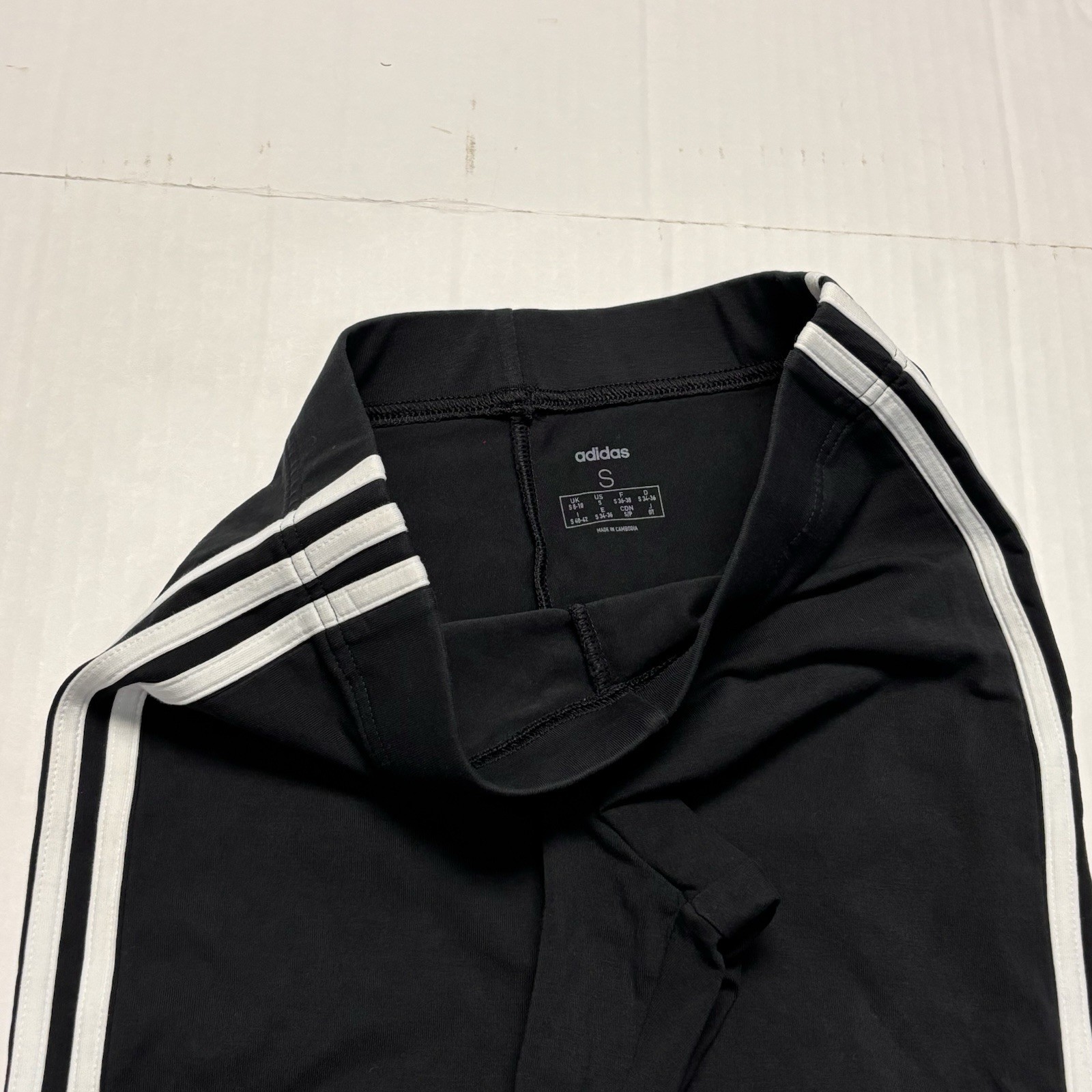 Adidas Pull On Athletic Yoga Pants/Leggings Women Small Black/White Workout Run thumbnail 6