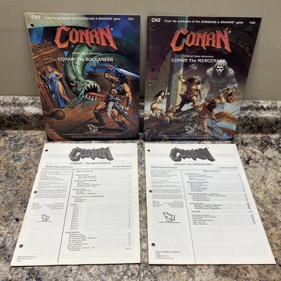 1985 TSR AD&D D&D Conan The Buccaneer  & Mercenary Adv. Module CN1 7401 CN2 7402