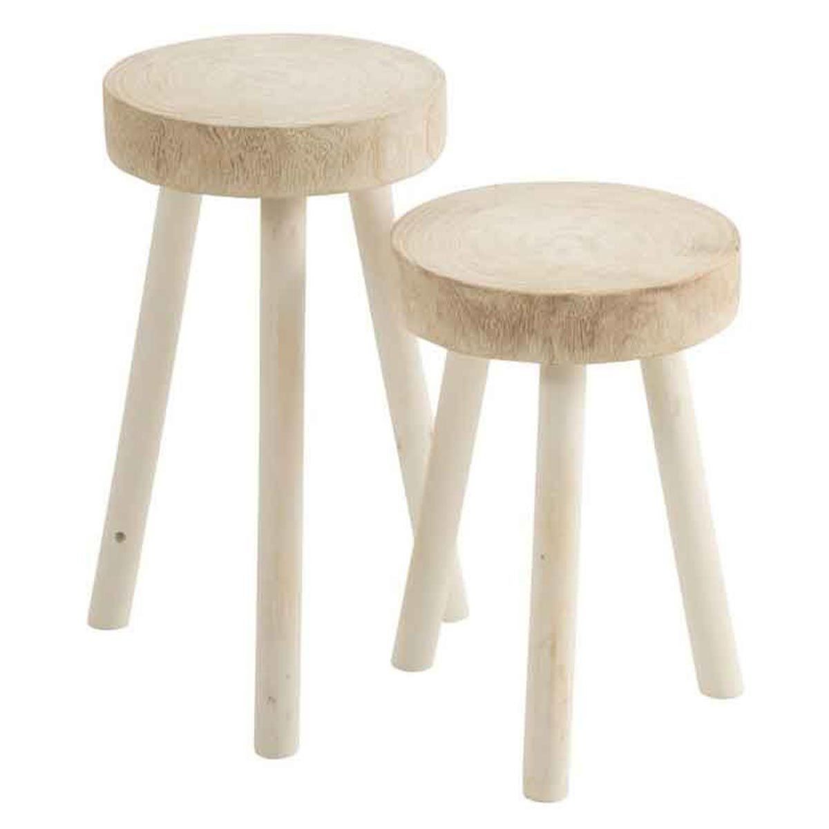 Tabourets Jenny en bois blanc de 56cm pour aménager un coin repas scandinave