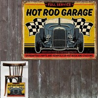 Hot Rod Schild USA 30 X 40 Speedshop Us-Car Roadster Oldtimer Garage Retro *123