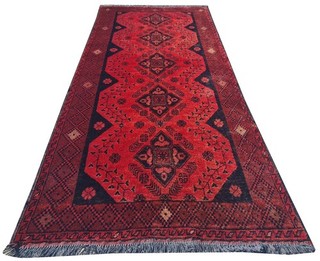 Rare Hand Knotted Vintage Afghan Khal Muhammadi Wool Area Rug 6 x 3 Ft