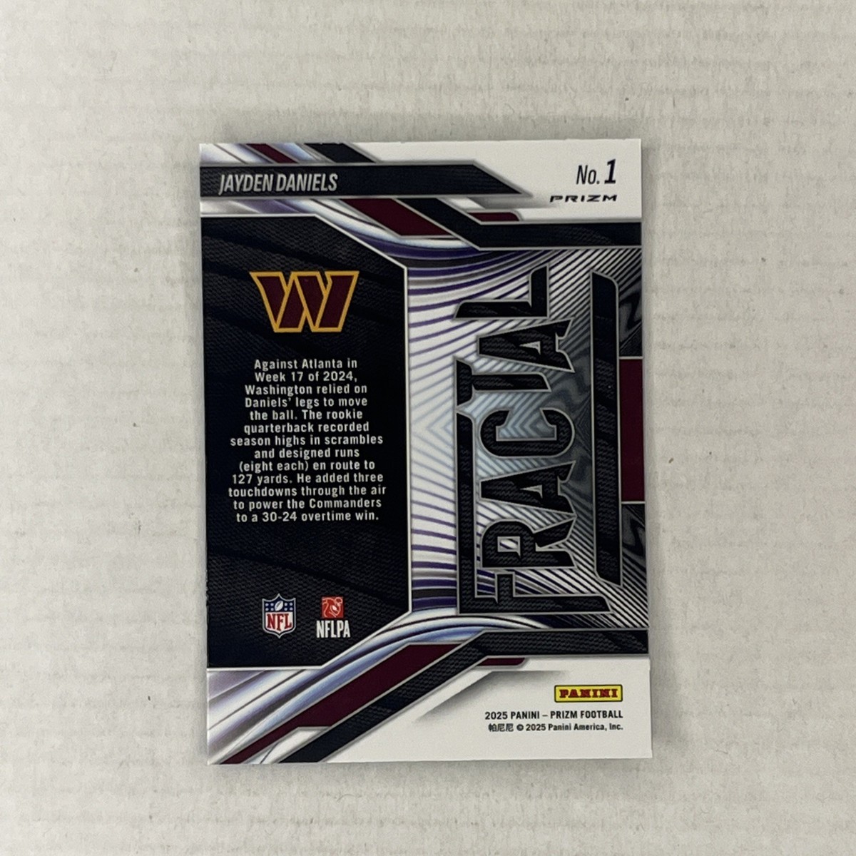 2025 Panini Prizm - Fractal Jayden Daniels #1 Green Prizm