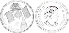 Canada 1 Dollaro Argento 2005 40. Anniversario Der Canadese Bandiera Nazionale