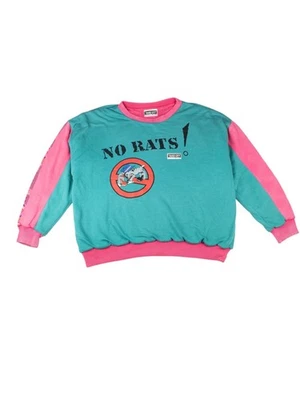 RARE Vintage 90s Adidas Take Off NO RATS Reversible Sweatshirt Pullover Crewneck - Bild 1 von 4