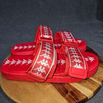 Kappa 222 Banda Slides Men's Red White Adjustable Athletic Sandals size 10