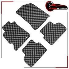 Fits 2002-2006 Acura Rsx 2dr Floor Mats Black Gray Plaid Checkered Carpets 4pcs Fits 2002-2006 Acura Rsx 2dr Floor Mats Black Gray Plaid Checkered Carpets 4pcs