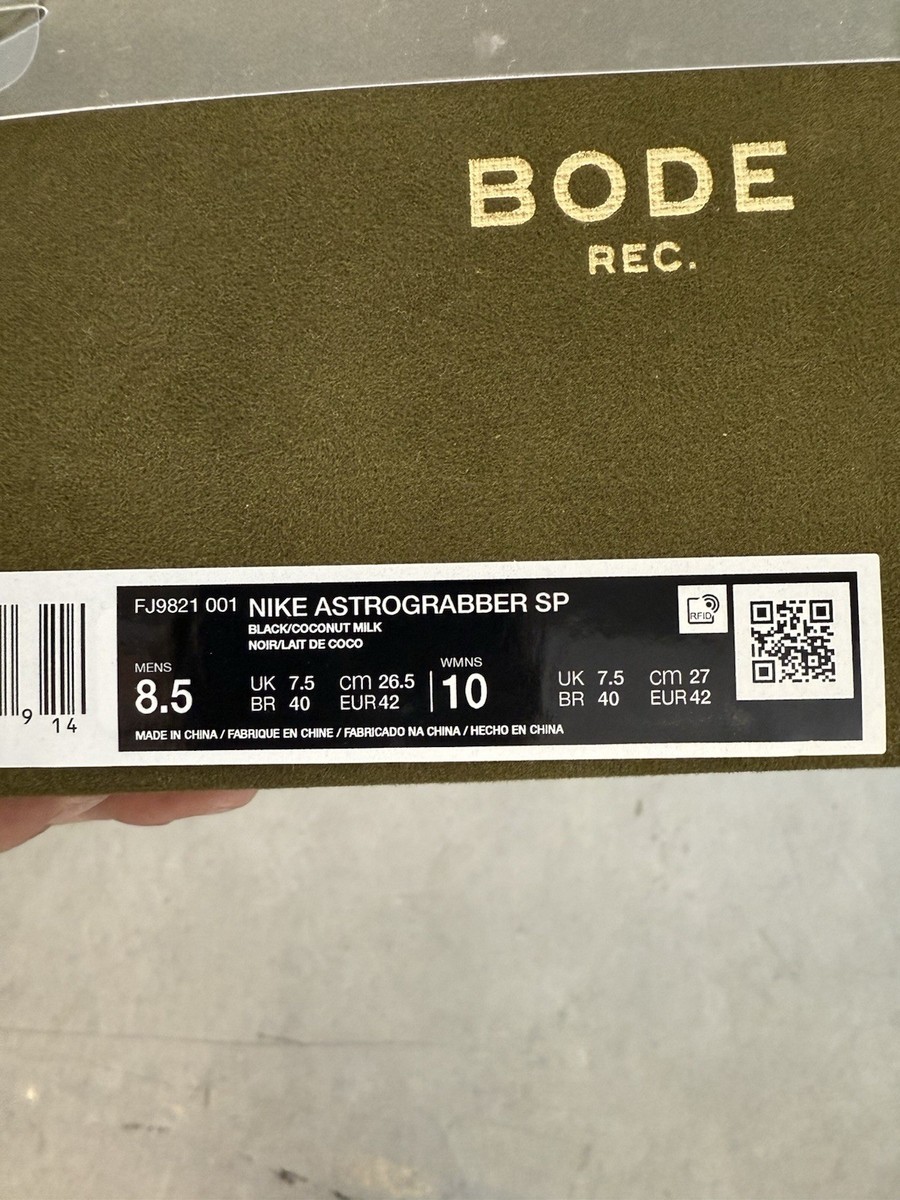 2024 Nike Astro Grabber SP Bode Black Coconut Milk FJ9821-001 Size