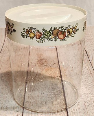 Vtg PYREX Corning Spice Of Life See N Store Glass Canister Storage Jar 7.5  MCM