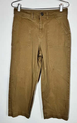 Pantaloni donna Vans In The Know vita alta gamba larga cropped kaki marrone taglia 27