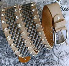 Ceinture Femme Cloutée Avec Strass Doublure En Cuir T 95