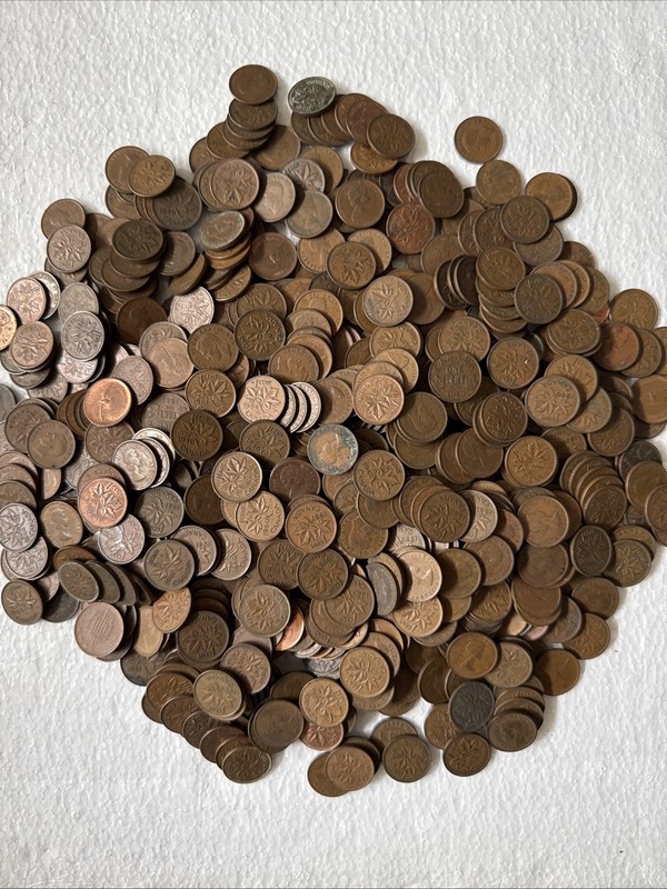 Canadian Cents, 700+, Coins In Photo = Coins rec’d.  Shipping Included.