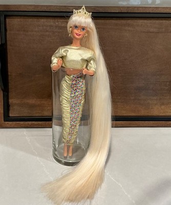 Vintage Jewel Hair Mermaid Barbie 1995 Doll Mattel Long Hair Skirt Crown