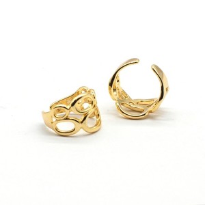 Authentic 18K Gold Plated Open Ring, Heart Knot Adjustable Ring One Piece ZX1040