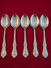 Lot Of 5 Wallace ASHFORD Stainless 18/10 China Glossy Scrolls Teaspoons