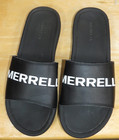 MERRELL Women's Cortland Slide Sandals Black/White Spellout Logo Size 8 — photo 3