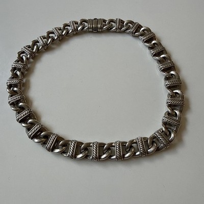 Authentische David YURMAN Doppelkette Zopf Glieder Halskette Grob