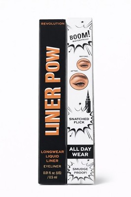 2x Revolution, Liner Pow Liquid Eyeliner, Waterproof & Longlasting Formula Black