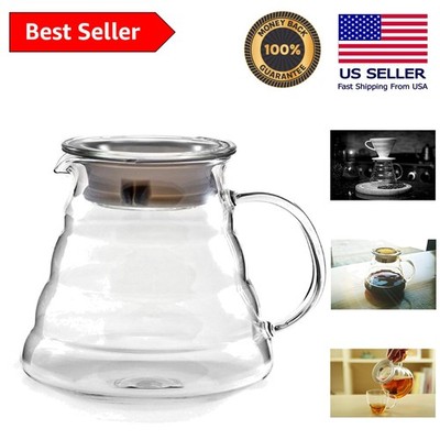Versatile 600ml Glass Coffee Server Perfect for Daily Pour Over Brewing