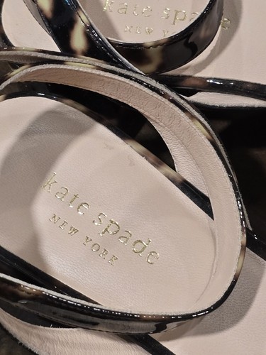 Kate Spade New York - Lagoon Heart Chain Tortoise Patent Leather Sandals Sz 8B - Picture 4 of 8