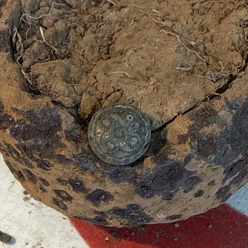 Dug Civil War 💥 🇺🇸 💣 Silvered  Confederate Flower Cuff Button