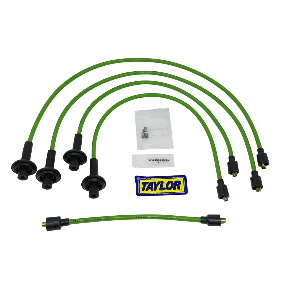Taylor Cable 74591 Lime 8mm Spiro-Pro Spark Plug Wires for Type 1 Beetle - Image 2 of 4