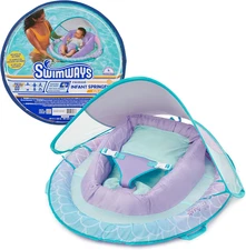 Infant Spring Float, Baby Pool Float with Canopy & UPF Protection, Swimming Pool