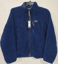 Alpine Design Jacket Mens Medium Blue Sherpa Fleece Full Zip Mountain Lake NWT
