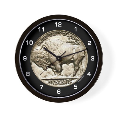 CafePress Buffalo Nickel 10'' Wall Clock (589201192)