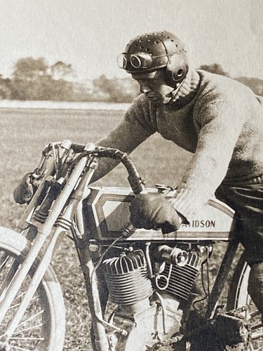 Rare Original Antique Photo Harley Davidson Motorcycle w Rider 1910-1920