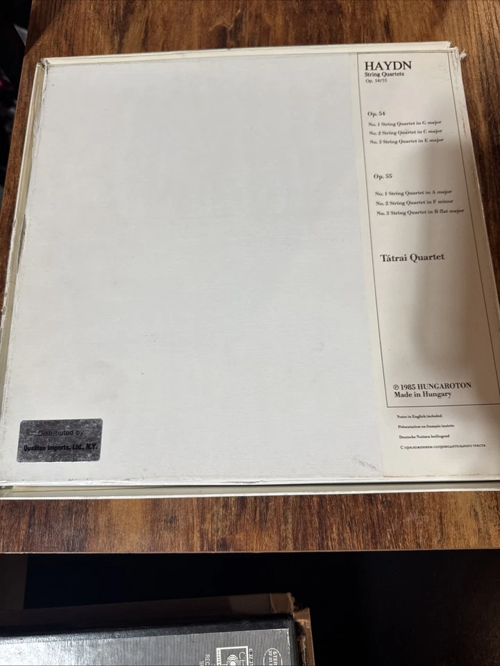 HAYDN 6 String Quartets Op.54 & 55 TATRAI QUARTET Hungaroton SLPX-12506 3LP Box Foto 2 de 4