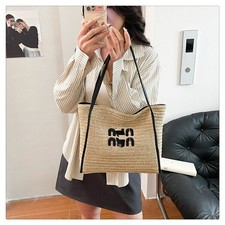 2026 M letter straw bag armpit casual women's bag handbag shoulder bag New