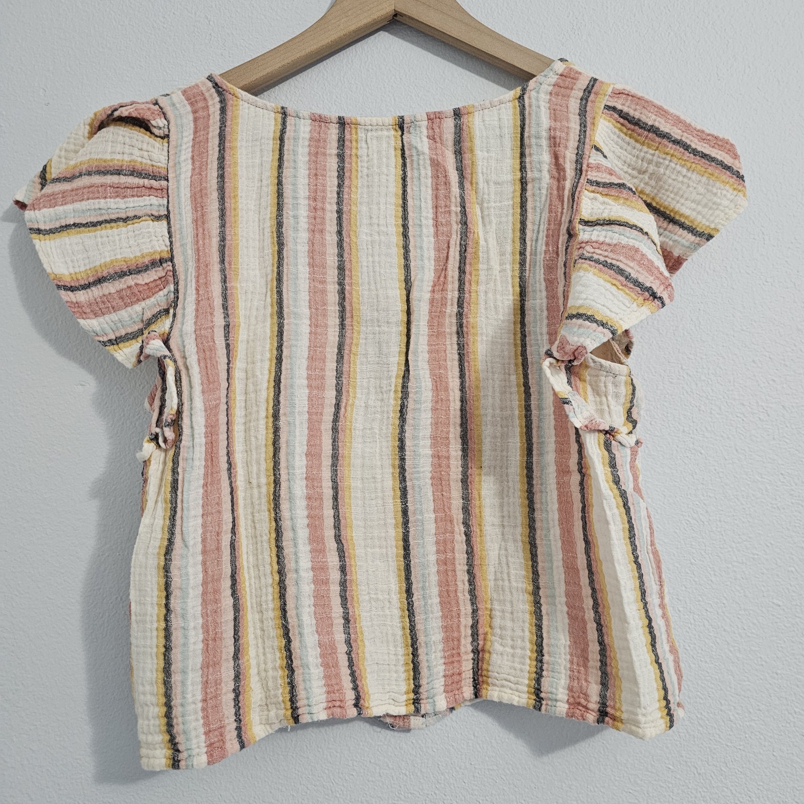 American Eagle Cropped Button Down Multi Colored … - image 3