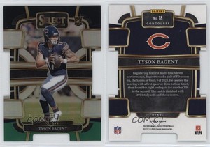 2023 Panini Select Concourse Black & Green Prizm Die-Cut Tyson Bagent Rookie RC