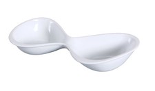 Yanco China LK-710 Lion King Bone White China 4 oz. Double Sauce Dish - 2 Doz