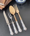 Rare Gorham Strasbourg Sterling Silver Carving Knife Fork Salad Sets American