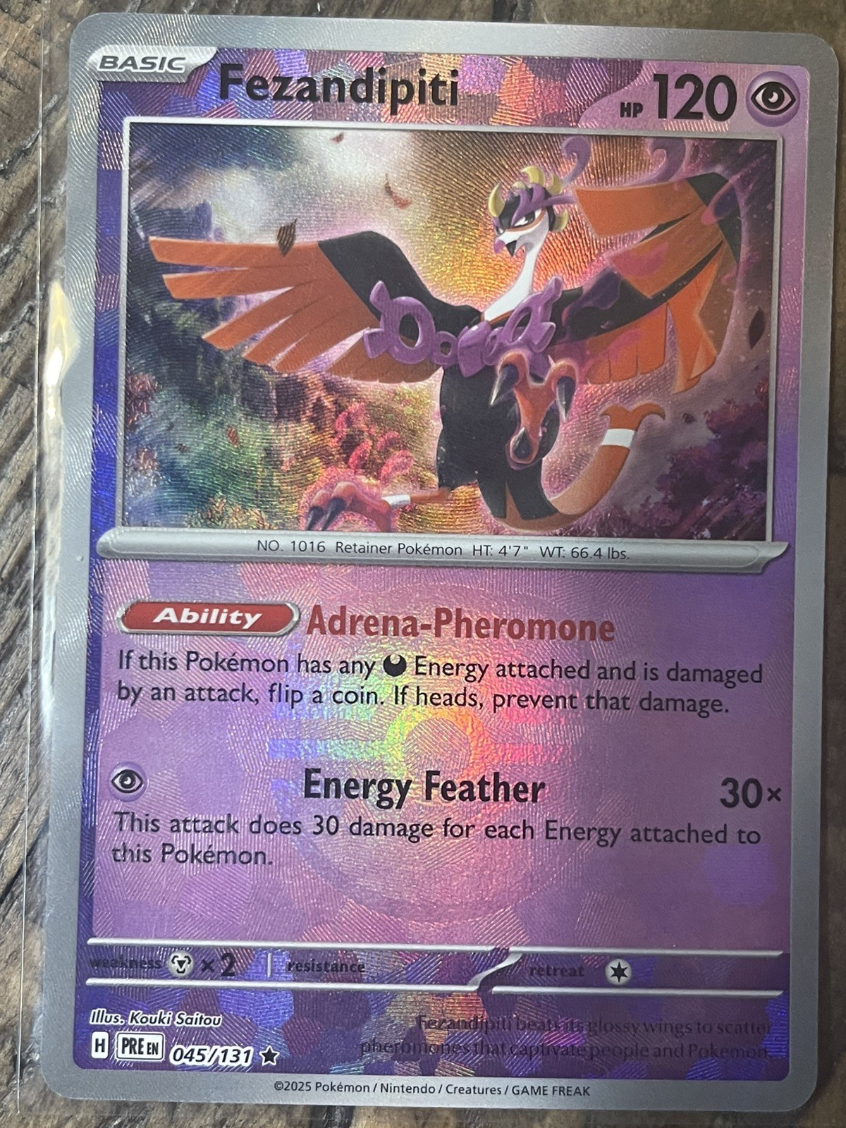 Pokemon Card Fezandipiti 045/131 MasterBall Prismatic Evolutions Near Mint