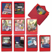20 Asst'd Set Funny Christmas Cards with Envelopes (10 Designs) Whyatt's World