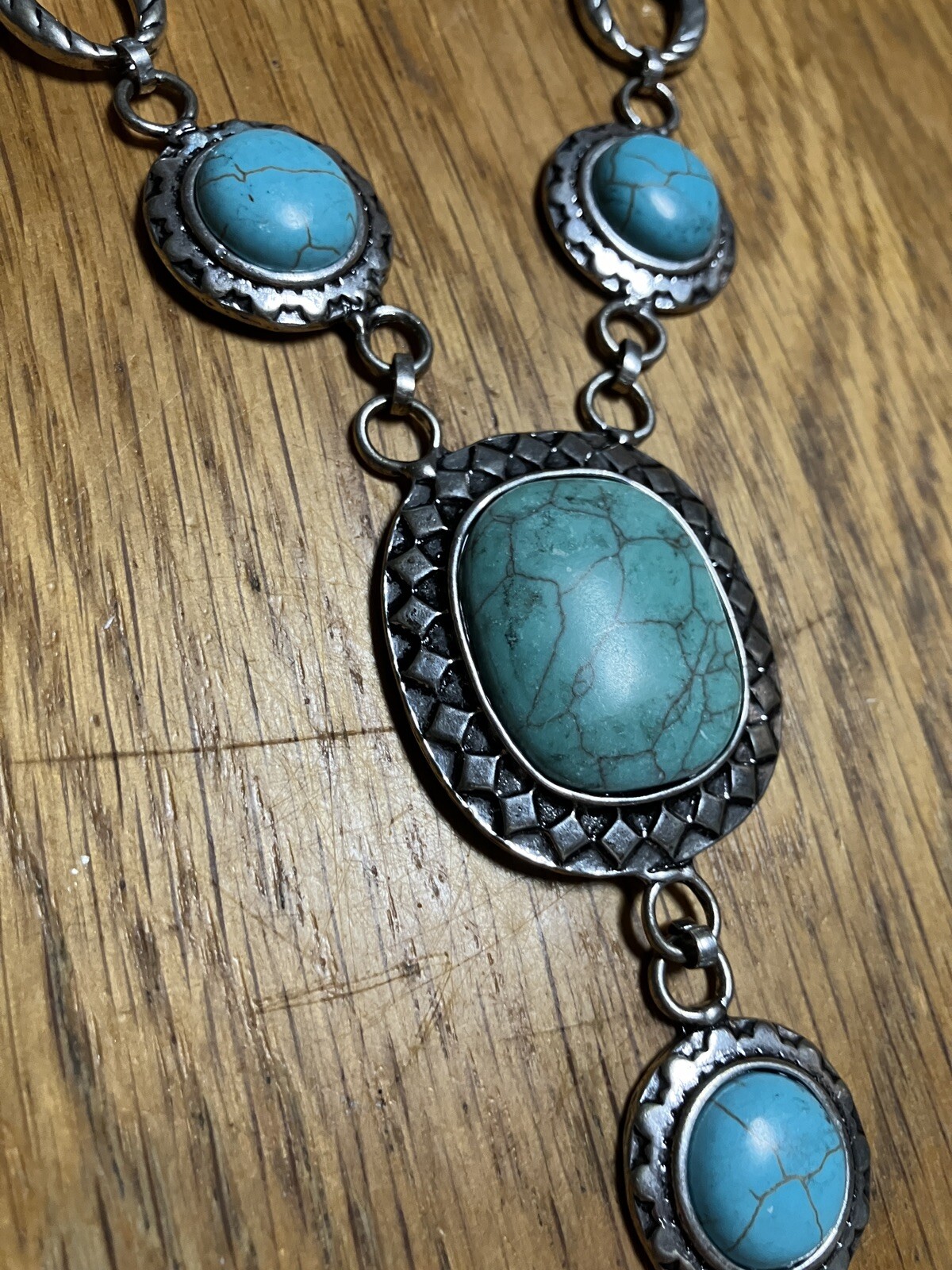 Jules Silver And Turquoise Statement Necklace - image 5